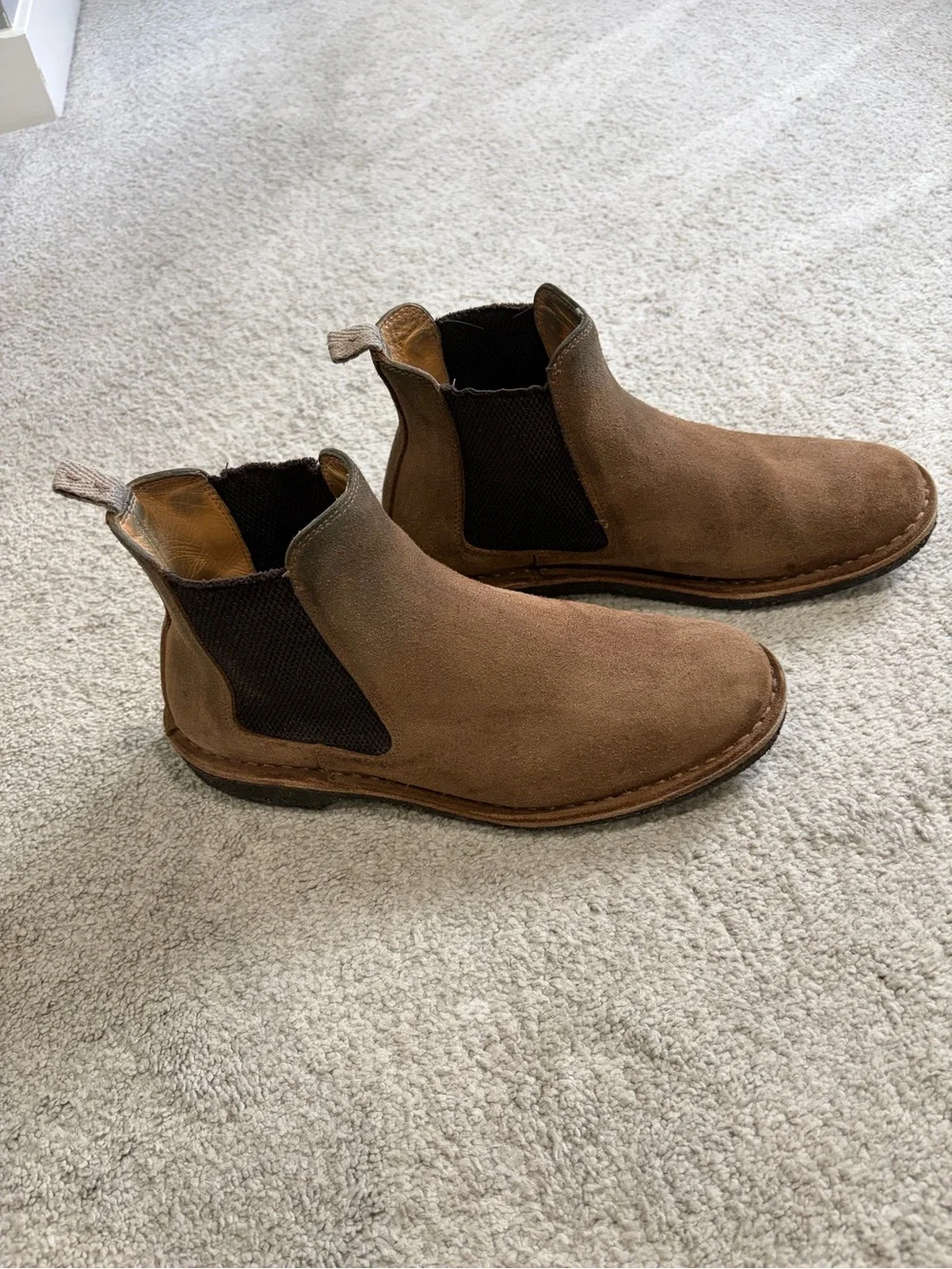 Astroflex Italian Made Chelsea Boots, Men's Brown Suede Size 9 / 42 EU Boots